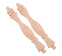 PRETYZOOM Balustres en Bois Naturel Remplacements de Meubles Lot de 2 Colonnes Romaines Design Classique Élégant et Finition Simple pour Décoration D'escalier Intérieur