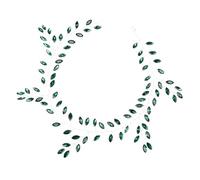 PRETYZOOM Bandeau Mariée Chaîne Argentée avec Strass Vert Émeraude Accessoire Cheveux Raffiné pour Femmes Élément de Tête Élégant pour Mariage et Événements Spéciaux