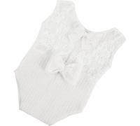 PRETYZOOM Barboteuse sans Manches Blanche en Dentelle pour -né Fille, Tenue Respirante et Douce Peau, pour Séances Photo et Occasions Spéciales