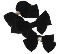 PRETYZOOM Barrettes Françaises Confortable et Résistant en Velours Noir Lot de 3 Nœud Papillon Accessoires Élégants pour Femmes pour Écoles et Églises