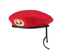 PRETYZOOM Béret Hommes pour Chapeaux Casquette pour Hommes Garnison Bérets Militaires Béret Français Dansant Carré Rouge Bonnet de Laine Étoile à Huit Branches Béret Chapeau de Marin pour