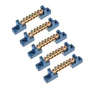PRETYZOOM Bloc de Jonction Bornier Électrique 6 Positions en Laiton, 5pcs, Résistant à L'oxydation la Rouille, pour Coffret de Distribution et Éclairage