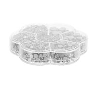 PRETYZOOM Boîte de 3100 Perles Demi-cercles Décoratives en Plastique Argenté, Fin Travail sans Odeur, Accessoires Nail Art DIY pour Projets Créatifs Délicats