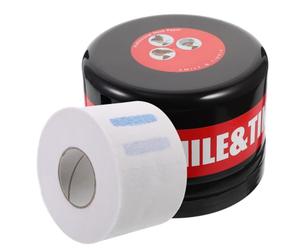 PRETYZOOM Boîte de Distribution Papier pour Cou de Barbier Rouleau Blanc, Étui Plastique Noir, pour Salon de Coiffure, Coiffure, Coupe et Coloration, Accessoire Professionnel Pratique