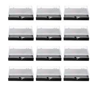 PRETYZOOM Boîte de Présentation pour 12 Faux Ongles Couvercle Transparent Organisateur Compact en Plastique Léger Noir Étui de Rangement pour Salons de Manucure et Capsules D’Ongles