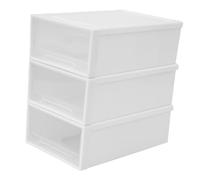 PRETYZOOM Boîte de Rangement à Empilable Couches Blanche Organiseur de Bureau Transparent pour Cosmétiques Bijoux et Petits Objets Gain de Place pour Chambre et Bureau