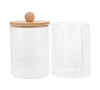 PRETYZOOM Boîte de Rangement Empilable pour Coton Doux avec Couvercle Organisateur Transparent pour et de Maquillage Conteneur Pratique pour Usage Domestique