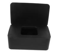 PRETYZOOM Boîte de Rangement en Plastique Noir pour Lingettes Humides Distributeur Moderne avec Couvercle et Résistant aux Taches, pour Salon Cuisine