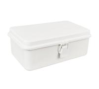 PRETYZOOM Boîte de Rangement Vintage Métallique Blanche avec Verrou Boîte à Outils Multifonction Compacte et Robuste pour Bureau Fournitures Papeterie et Accessoires