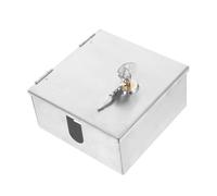 PRETYZOOM Boîte Électrique en Acier Inoxydable Serrure et Couvercle de Protection Étanche pour Prises Extérieures Coffret de Sécurité Mural pour Bornes de Recharge Électrique