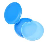 PRETYZOOM Boîte pour Appareil Dentaire Portable en Abs Coussinet en Silicone Bleu, Étui Pratique pour Garder Prothèses et Contentions Propres et Sécurisées, pour Usage Extérieur