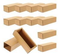 PRETYZOOM Boîte Tiroir en Papier Kraft Marron pour Emballage de 12 Pièces de Flacons D'huile Essentielle et Rouges à Lèvres, Design Portable Bords Arrondis, pour Présents