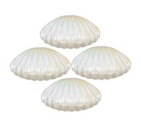 PRETYZOOM Boîtes à Bonbons Coquillage Beige Perle 4pcs en Pp pour Mariage Élégant et Fêtes Plage Organiseur de Bijoux Polyvalent