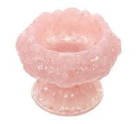 PRETYZOOM Bol Décoratif en Cristal Naturel Rose de Fleur de Lotus, Bol à Bijoux sur Pied, Organisateur Multifonction pour Clés, Bagues et Boucles D’oreilles, Décoration Intérieure Élégante,