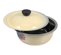 PRETYZOOM Bol Vintage 18 Cm Avec Couvercle, 800 Ml, En Acier Inoxydable Et Revêtement Email, Multi-usages Pour Pétrir, Conserver Et Préparer, La Cuisine Maison Et Professionnelle