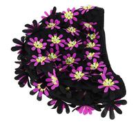 PRETYZOOM Bonnet de Bain Femme Réutilisable Tissu Double Couche avec Fleur Perlée Bonnet Bain Piscine Élégant pour Cheveux Longs Femme Polyvalent pour Spa et Natation