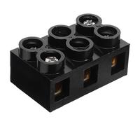 PRETYZOOM Bornier Électrique à Double Rangée 3 Positions 500V 60A Noir Connecteur à Vis Ignifuge pour Câblage Haute Intensité Barrette de Bornes de Terre Industrielle