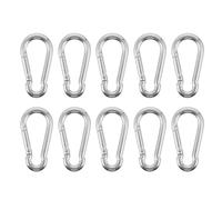 PRETYZOOM Boucles Mousquetons Résistantes et Sécurisées Lot de 10 en Acier Inoxydable 304 Fonction Attache-clés, pour Randonnée et Activités Outdoor