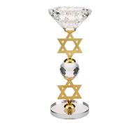 PRETYZOOM Bougeoir en Cristal D'étoile à Six Branches Dorée pour Décoration de Hanoukka, Fonction Solide et Style Vintage pour Ornement de Bureau et Célébrations