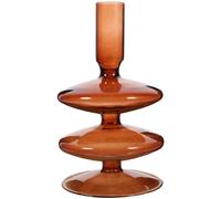 PRETYZOOM Bougeoir en Verre Marron Support Pilier Simple et Stylé pour Bougie Chauffe-Plat Accessoire Décoratif Effet Décoratif Élégant pour Restaurant ou Fête