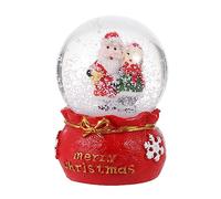 PRETYZOOM Boule de Cristal de Noël Boule à Neige LED en Résine et Verre Décoration de Bureau Bricolage de Fête Décoration Maison Garniture Noël Rotation Ustensile d'art d'hiver