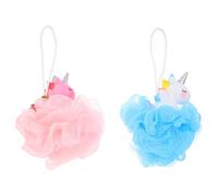 PRETYZOOM Boules de Bain en Maille PE pour Garçon et Filles Licorne 2pcs Exfoliantes et Éliminant les Peaux Mortes Bain Douce