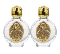 PRETYZOOM Bouteille En Verre Relief Rechargeable 7X4 Pouces Contenant Vide Pour Eau Bénite Huile Essentielle Décoration Maison Voyage