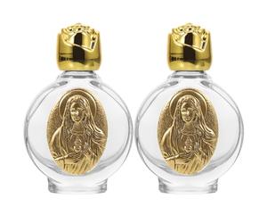 PRETYZOOM Bouteille En Verre Relief Rechargeable 7X4 Pouces Contenant Vide Pour Eau Bénite Huile Essentielle Décoration Maison Voyage