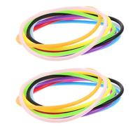 PRETYZOOM Bracelets en Silicone 100 Pièces 10 Couleurs Vives Orange Fuchsia Rose Violet Bleu Clair Bleu Ciel Vert Jaune Rouge Noir Bracelets Gelée Années 80 pour Femmes Accessoires de Fête