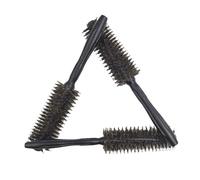 PRETYZOOM Brosse à Cheveux Ronde Noire Poils de Sanglier Ergonomique pour Coiffure Bouclée et Démêlage Salon Professionnel Bois Légère Portable