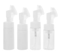 PRETYZOOM Brosse de Massage Visage Flacon Cosmétique Blanc en Plastique, Lot de 4 Pièces, Design Simple et Pratique Nettoyage Manuel