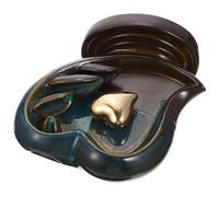 PRETYZOOM Brûleur de Parfum en Céramique Forme Cœur à Reflux, Cascade de Cône de Parfum, Décoratif pour Bureau et Salon, Diffuseur Aromathérapie Apaisant, Décoration Intérieure Cocooning,