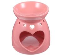 PRETYZOOM Brûleur de Parfum en Céramique Rose, Petit Porte-Bougie Chauffe-Plat Décoratif pour Cônes, Brûleur D'huiles Essentielles, Diffuseur D'aromathérapie pour Maison, Chambre et Bureau