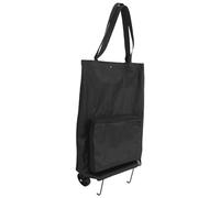 PRETYZOOM Cabas Pliable à roulettes Noir Léger avec Grosse Capacité Tissu Oxford Résistant Chariot Réutilisable pour Courses Marché et Voyage Pratique Paquet à Provisions à roulettes