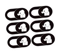 PRETYZOOM Cache-Objectif de Webcam Blanc Motif Éléphant, Protection Vie Privée en Plastique Abs, Lot de 6 Pièces pour Ordinateurs Portables et Tablettes