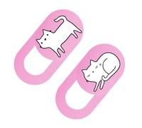 PRETYZOOM Cache-webcams pour Ordinateur Portable en Abs 2pcs Glissière Sécurité Anti-espionnage Forme Chat Cartoon Compatible Ordinateur et Tablette