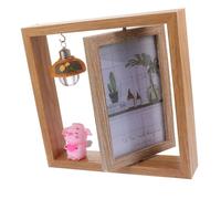 PRETYZOOM Cadre Photo Décoratif Pour La Maison Bloc Photo Rotatif Support Photo En Bois De 15 Cm Pour Affichage Recto Verso