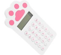 PRETYZOOM Calculatrice Solaire Petite Calculatrice Bureau Compacte Légère Forme Patte de Chat pour Étudiants Usage Scolaire et Professionnel