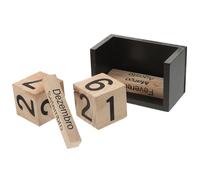PRETYZOOM Calendrier Bloc De Bois Calendrier Perpétuel Calendrier Bloc Perpétuel Calendrier Des Blocs Calendrier Quotidien Des Enfants Miniature Base Bureau
