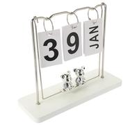 PRETYZOOM Calendrier De Bureau Perpétuel Bois Décoration Rustique Élégante Pour Étudiants Et Bureaux Calendrier Réutilisable Avec Affichage Des Mois Et Dates Pour Maison Bureau