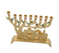 PRETYZOOM Candelabra Judaica Branches pour Hanukkah Décoration Festive Juive pour Maison et Salle de Prière Luminaire de Bureau Traditionnel Jerusalem