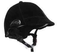 PRETYZOOM Casque d'Équitation pour Garçon et Filles en Suédine Noire Léger et Respirant Protection Tête Garçon et Filles pour Équitation et Activités Équestres Taille Ajustable pour