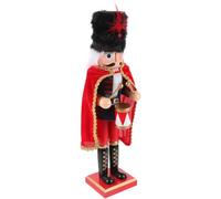 PRETYZOOM Casse-Noisette en Bois Décorations De Noël Grand 38 Cm Traditionnel Drôle Casse-Noisette avec Cape Roi Soldat Décor De Noël Festif pour Étagères Tables
