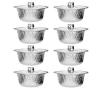PRETYZOOM Casseroles Jetables avec Couvercles Lot de 8 en Papier D'aluminium Argenté 2000ml Légères et Rondes, pour Camping et Vacances en Plein Air