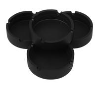 PRETYZOOM Cendrier Rond Noir en Silicone, Lot de 4, pour Maison et Bar | Objet Décoratif Pratique, Usage Intérieur, Bords Doux, Surface Lisse, Entretien Facile, Format Compact