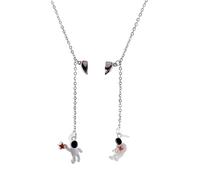 PRETYZOOM Chaînette Anti-Perte pour Écouteurs sans Fil en Alliage Argenté, Légère et Portable, Style Astronaute Créatif, Yoga Danse