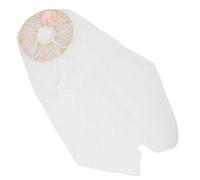PRETYZOOM Chapeau de Soleil Chinois en Bambou avec Voilette Blanche, Léger et Élégant, Style Traditionnel Oriental pour Activités en Plein Air et Cosplay Féminin