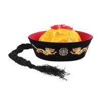 PRETYZOOM Chapeau Traditionnel Chinois Tresses, Chapeau de Costume Royal Qing en Feutre Vintage, Accessoire Festif pour Cosplay, Théâtre et Fêtes à Thème, Taille Garçon et Filles Environ 10