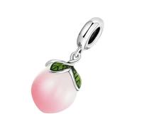 PRETYZOOM Charm Pendentif Pêche Argent pour Création de Bijoux Bracelet Collier DIY Accessoire Petite Breloque Rose Réaliste