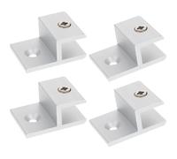 PRETYZOOM Clips de Fixation Étanches et Antirouille Lot de 5 en Alliage D'aluminium Argenté Étagères Réglables pour Verre et Acrylique Accessoires Cuisine et Rangement Mural